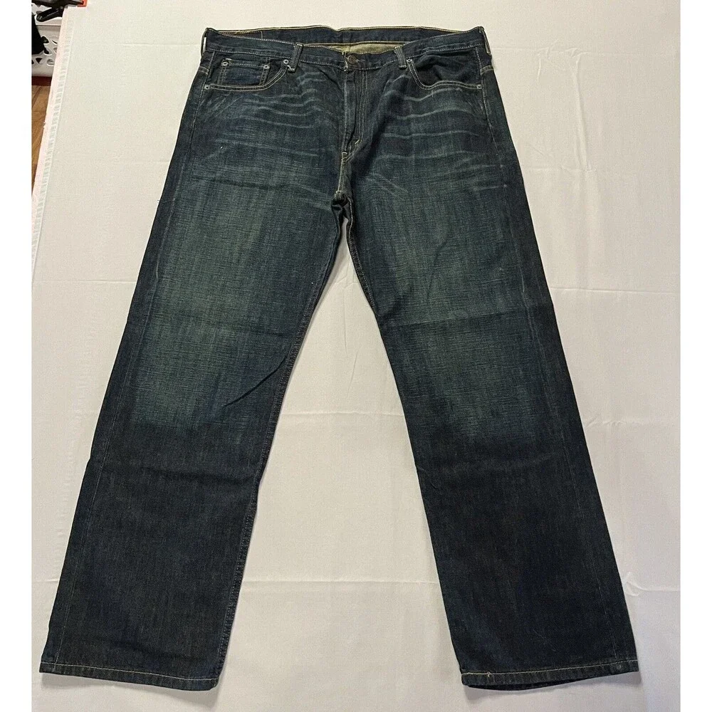 Levi's 569 Jeans Size 38x32 Blue Loose Straight Dark Wash Denim Pants Baggy